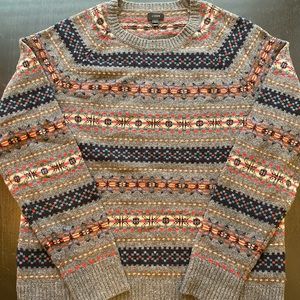 J. Crew 100% Lambswool Fair Isle Sweater